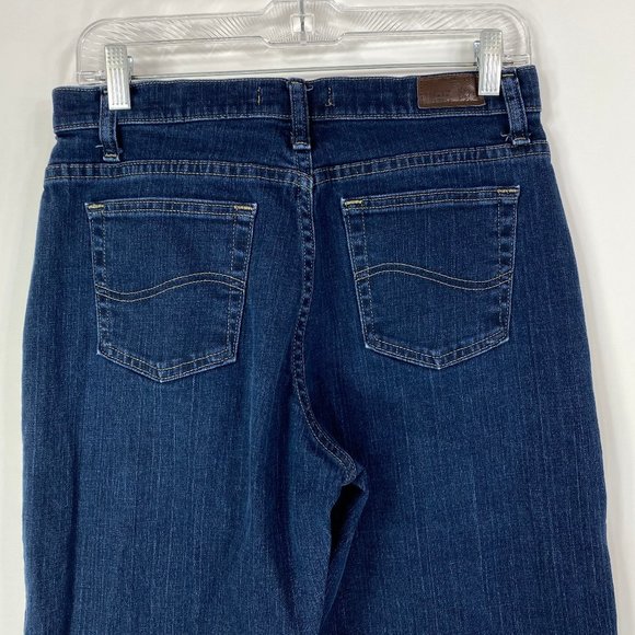 Lee 6 Long Jeans Relaxed Straight Leg At the Waist Dark Wash Denim Inseam 32 - Picture 6 of 10